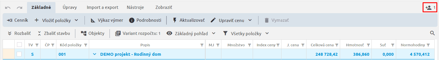 Zdieľanie rozpočtu a výmer s ďalšími osobami